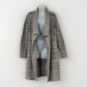 Sundance Lambswool Angora Longline Cardigan Sweater Women's Size Small Gray Wrap